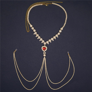 <span class=keywords><strong>Cadena</strong></span> Corporal Sexy con Forma de Corazón para Mujer, <span class=keywords><strong>Cadena</strong></span> Corporal Sexy con <span class=keywords><strong>Piercing</strong></span> de Pezón y Diamantes de Imitación - Product Image 6
