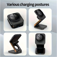 Chargeur sans fil magnétique pliable multifonctionnel 3 en 1, charge rapide 15W, support de téléphone de bureau
