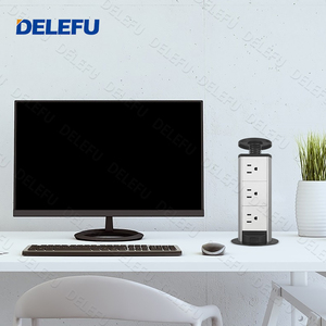 DELEFU Enchufe de oficina y cocina empotrado en mesa, encimera, gabinete, isla o escritorio con barra de alimentación invisible USB - Product Image 3