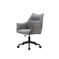 Chaise de bureau pivotante en tissu moderne Chaise de réunion rembourrée confortable à roulettes Mobilier contractuel pour le commerce et l'hôtellerie