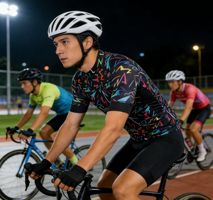 Maillot de Ciclismo Unisex de Alta Elasticidad, Colorido y Geométrico, de Manga Corta, Transpirable, de Secado Rápido y Cómodo para Ciclismo de Carretera - Product Image 1