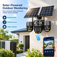Caméra IP PTZ solaire 4K CMOS 8MP H.265 WiFi avec système de surveillance, vision nocturne double lumière et suivi de mouvement humain pour extérieur