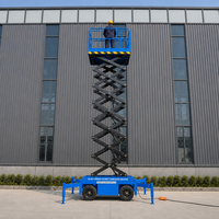 Plateforme élévatrice mobile à ciseaux manuelle 10m 500kg pour travaux en hauteur en entrepôt, construction et maintenance avec garde-corps