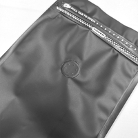 Sac à café en papier kraft avec fermeture éclair, fond carré refermable, imprimé sur mesure, avec valve