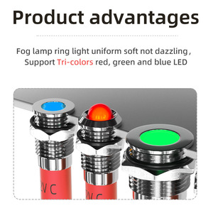Đèn báo tín hiệu LED UL IP67 6mm 8mm 10mm 12mm 14mm 16mm 19mm 22mm 25mm AC 220V DC 12V 24V 110V - Product Image 4