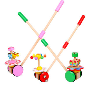 Puzle de madera para niños, carrito de <span class=keywords><strong>arrastre</strong></span>, juguete para niños y niñas, animales de dibujos animados, un solo empuje, diversión - Product Image 4