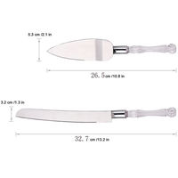 Ensemble de 2 ustensiles à gâteau en acier inoxydable à lame dentelée pour mariage et anniversaire, comprenant une spatule et un couteau à pain