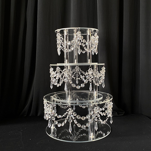 Vente chaude nouveau support de gâteau en acrylique à trois couches romantique mariage fête d'anniversaire décoration accessoires Dessert présentoir décoration - Product Image 1