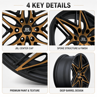 Nouvelles jantes de voiture en alliage d'aluminium forgé monobloc de 16 à 24 pouces, noir mat bronze, 6 branches en étoile, 5x112/114.3/120 pour voiture de sport