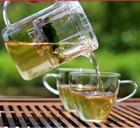 SAMADOYO Set Teh Kopi Kaca Borosilikat Ramah Lingkungan 350ml Transparan Buatan Tangan Kustom Baru, Dapat Dilepas