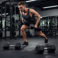 Equipo Profesional de Entrenamiento de Fuerza para Gimnasio, Juego de Mancuernas Hexagonales Personalizadas al por Mayor, Revestimiento de Goma, Duraderas, Unisex, para Gimnasio en Casa