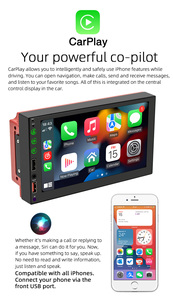 Reproductor Multimedia Universal para coche, reproductor inalámbrico de 7 pulgadas, <span class=keywords><strong>2</strong></span> Din, Android, RDS, FM, AM, táctil, USB, AUX, Mirror link, reproducción de películas - Product Image 3