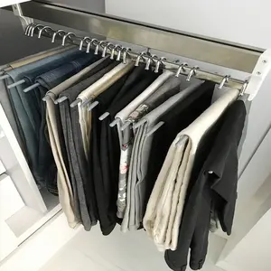 Di Metallo elastico Pantaloni Cremagliera Risparmio di Spazio Appendiabiti Per Il Guardaroba Camera Da Letto Economico Abbigliamento Rack di Stoccaggio