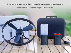 Kit Multifuncional para Exteriores, Cargador Inalámbrico de 15000mAh y 15W, Cable USB Superrápido, Mini Ventilador, Luz Antideslumbrante, Mata Mosquitos - Product Image 3