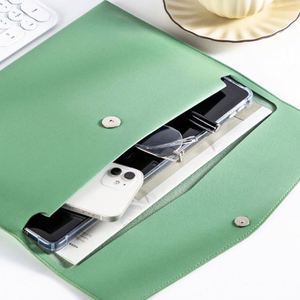 Custom School Office Use Personalized A4 Size Water-Resistant PU Leather <b>File</b> <b>Folder</b> With Soft Office Document Organizer Bag - Product Image 5