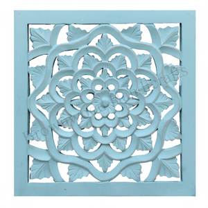 Panneau mural sculpté floral en MDF carré de luxe pour décor de chambre à coucher et de bureau Mandala décoratif en bois oeuvre en gros - Product Image 1