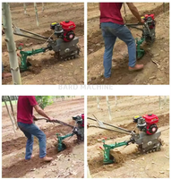Motor diésel 2 ruedas Mini Tractor para caminar Agricultura Potencia Tiller