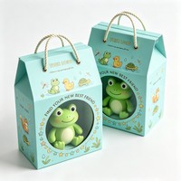 Boîtes d'emballage personnalisées pour jouets en peluche pour enfants, en carton imprimé couleur, avec fenêtre en PVC, pour emballage pliable, avec votre propre logo