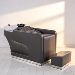Chaise de lavage inclinable en acier inoxydable avec lavabo en céramique pour salon de beauté et équipement de <span class=keywords><strong>coiffure</strong></span> - Product Image 2