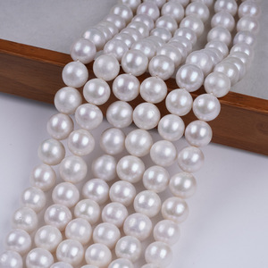 Collar de Perlas de Agua Dulce Naturales de Zhuji, 11-13 mm, Redondas, Blancas, Estilo Edison, para Joyería DIY, Perlas Sueltas al por Mayor - Product Image 4