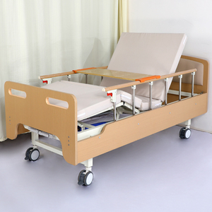 Lit de soins infirmiers manuel pour maisons de soins infirmiers Lit d'hôpital à manivelle pour patients paralysés Lit médical en bois à double bascule - Product Image 1