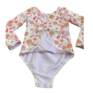 OEM bambine costumi da bagno manica lunga un pezzo per bambino costume da bagno per bambini costume da bagno - Product Image 2