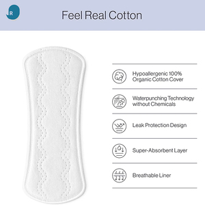 <strong>Sanitary</strong> <strong>Pads</strong> for Women Super Soft Hypoallergenic Disposable Panty Liners Chlorine Free Fragrance Free Organic Cotton - Product Image 3