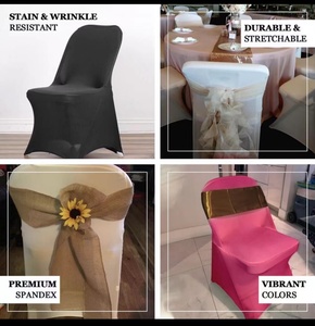 LOGO personnalisé <span class=keywords><strong>de</strong></span> haute qualité et durable utilisant diverses housses <span class=keywords><strong>de</strong></span> chaises pliantes en spandex pour salle à manger - Product Image 4