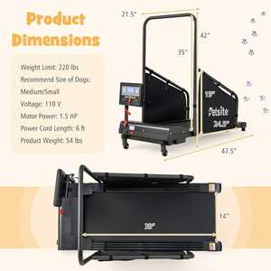 Hochwertiges, neues, faltbares LED-Display-Laufband für Haustiere zur Nutzung im Innenbereich – Walking Pad für Hunde und andere Haustiere - Product Image 5