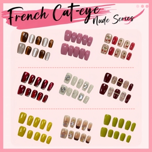 Faux ongles à presser en acrylique français de haute qualité, personnalisés, avec colle, en styles variés pour les trajets quotidiens et les soirées décontractées - Product Image 2