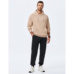FOXA <b>Mens</b> Hoodie <b>Pullover</b> Solid Color Raglan Sleeve Drawstring Hooded Sweatshirt With Pocket Casual Wear - Product Image 6