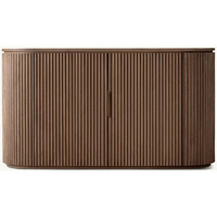 Buffet moderne haut de gamme en chêne américain RH, armoire de rangement cannelée personnalisable, unité de rangement de luxe à 2 portes en bois authentique