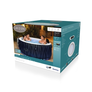 BESTWAY 60059 <span class=keywords><strong>Lay</strong></span> <span class=keywords><strong>Z</strong></span> Spa Hollywood Luxe AirJet Bañera de hidromasaje inflable con luces <span class=keywords><strong>LED</strong></span> 4-6 personas 1,96 m X 66 cm (77 pulgadas. X 26 pulg.) - Product Image 6