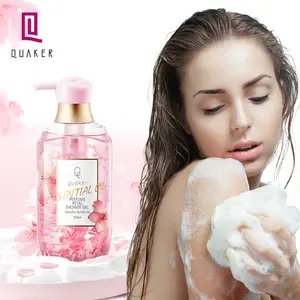 Qquaker Body Wash Bulk Jasmine Petal Brightening Essential Oil Japanese Sakura Blossom Body Shower Gel For Men And Women