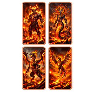 Barres de cuivre de 1 once .999 personnalisées représentant des créatures mythiques de feu, pour collectionneurs - Product Image 1