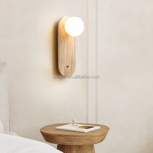 Lampe murale intérieure moderne en pierre, abat-jour en verre sphérique G9, chambre à coucher, salon, lampes murales intérieures, éclairage mural design - Product Image 5
