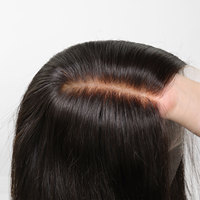Perruque en dentelle Kosher juive en cheveux humains vierges européens, avec nœuds blanchis, ligne de cheveux naturelle, brun foncé, ondulée naturelle