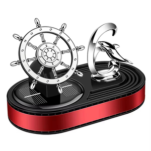 Rafraîchisseur <span class=keywords><strong>d</strong></span>'air pour voiture Parfum de luxe Helmsman Dolphin Solar Rotating Perfume Holder Odor Removing Accessory Plastic Alloy Material - Product Image 5