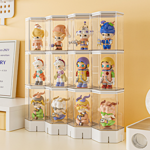 حافظة عرض أكريليك قابلة للتكديس مع أرفف ومقتنيات منظم لصندوق Popmartt أعمى تماثيل ليجو صغيرة وتصميم رف - Product Image 2