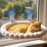 Hamac pour chat PKY extra large en fausse fourrure épaisse, pliable, avec ventouses robustes, lit de balcon pour grands chats, 1 pièce, vente en gros