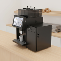 Cafetera Espresso con Pago Integrado, Latte y Cappuccino con un Solo Toque, Dispensador de Altura Ajustable, Pago con Tarjeta/Código QR