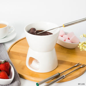 Vente en gros de service à <span class=keywords><strong>fondue</strong></span> en céramique blanche bon marché <span class=keywords><strong>pour</strong></span> <span class=keywords><strong>fromage</strong></span> <span class=keywords><strong>suisse</strong></span> et outils au chocolat - Product Image 4