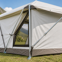 Grande tente de camping gonflable double couche de haute qualité, 4 saisons, imperméable, en coton, avec structure en acier, installation automatique, protection UV