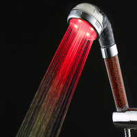 Pomme de douche avec filtre à pierre minérale, Massage Spa, puissance haute pression, buse de pulvérisation, pommeau de douche led