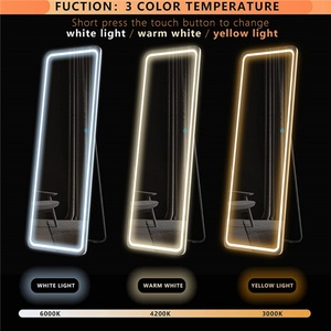 Modern Wall-Mounted Full Body <b>Mirror</b> <b>with</b> LED <b>Lighting</b> Cross-Border E-Commerce Sales for Salons Salon <b>Lighting</b> Fitting <b>Mirror</b> - Product Image 4