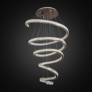 Đèn chùm nhà hiện đại sang trọng LED hiện đại kiểu xoắn ốc pha lê đèn chùm cầu thang thiết bị chiếu sáng đèn - Product Image 6
