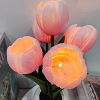 Lampu Meja Bunga dengan Desain Tulip, Lampu Malam LED dalam Vas Sempurna untuk Rumah, Ruang Tamu, Ulang Tahun, Liburan, Pernikahan & Dekorasi Pesta