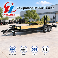 Trailer Pengangkut Peralatan Baja Flatbed Desain Mesin untuk Transportasi Peralatan Komersial ISO9001 WMI DOT CE Langsung dari Pabrik