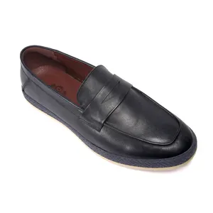 Navy Blue Young people Footwear Daily Wear Lazy Shoe Genuine Leather Hot Selling Men Shoe Walking Style Shoe for men