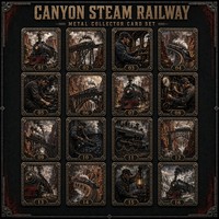 Carte de collection en métal personnalisée Série Chemin de fer à vapeur Canyon Impression HD Train vintage Cadeau souvenir Vente en gros Usine